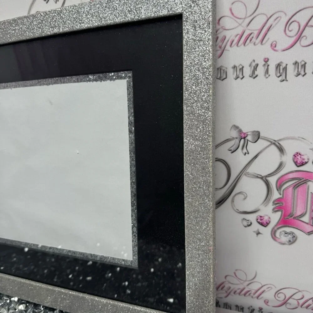 Frame sparkly large picture frame wall hanging Michaels silver glitter shimmer
